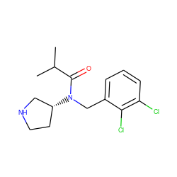 CC(C)C(=O)N(Cc1cccc(Cl)c1Cl)[C@@H]1CCNC1 ZINC000034658217