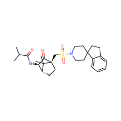 CC(C)C(=O)N[C@H]1C(=O)[C@]2(CS(=O)(=O)N3CCC4(CCc5ccccc54)CC3)CC[C@H]1C2(C)C ZINC000027309288