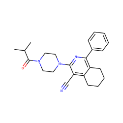CC(C)C(=O)N1CCN(c2nc(-c3ccccc3)c3c(c2C#N)CCCC3)CC1 ZINC000020827830