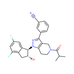 CC(C)C(=O)N1CCc2c(c(-c3cccc(C#N)c3)nn2[C@@H]2c3cc(F)cc(F)c3C[C@H]2O)C1 ZINC000206891627