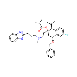 CC(C)C(=O)O[C@]1(CCN(C)CCCc2nc3ccccc3[nH]2)C[C@@H](OCc2ccccc2)c2cc(F)ccc2[C@@H]1C(C)C ZINC000473129474