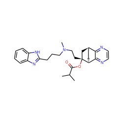 CC(C)C(=O)O[C@]1(CCN(C)CCCc2nc3ccccc3[nH]2)C[C@@H]2CC[C@H]1c1nccnc12 ZINC000473085464