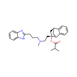 CC(C)C(=O)O[C@]1(CCN(C)CCCc2nc3ccccc3[nH]2)C[C@@H]2CCC[C@H]1c1ccccc12 ZINC000198061649