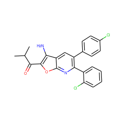 CC(C)C(=O)c1oc2nc(-c3ccccc3Cl)c(-c3ccc(Cl)cc3)cc2c1N ZINC000003938521