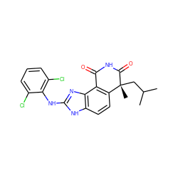 CC(C)C[C@@]1(C)C(=O)NC(=O)c2c1ccc1[nH]c(Nc3c(Cl)cccc3Cl)nc21 ZINC000013475194