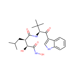 CC(C)C[C@@H](C(=O)N[C@H](C(=O)c1c[nH]c2ccccc12)C(C)(C)C)[C@H](O)C(=O)NO ZINC000003821595