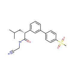 CC(C)C[C@@H](C(=O)NCC#N)c1cccc(-c2ccc(S(C)(=O)=O)cc2)c1 ZINC000013525585