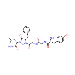 CC(C)C[C@@H](C(N)=O)N1CN(C(=O)CNC(=O)CNC(=O)[C@@H](N)Cc2ccc(O)cc2)[C@@H](Cc2ccccc2)C1=O ZINC000026845406