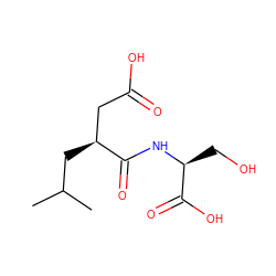 CC(C)C[C@@H](CC(=O)O)C(=O)N[C@@H](CO)C(=O)O ZINC000169325434