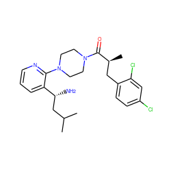 CC(C)C[C@@H](N)c1cccnc1N1CCN(C(=O)[C@@H](C)Cc2ccc(Cl)cc2Cl)CC1 ZINC000028826797