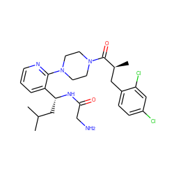 CC(C)C[C@@H](NC(=O)CN)c1cccnc1N1CCN(C(=O)[C@@H](C)Cc2ccc(Cl)cc2Cl)CC1 ZINC000028826801