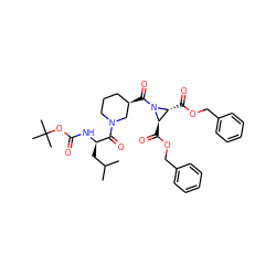 CC(C)C[C@@H](NC(=O)OC(C)(C)C)C(=O)N1CCC[C@@H](C(=O)N2[C@H](C(=O)OCc3ccccc3)[C@H]2C(=O)OCc2ccccc2)C1 ZINC000036178776