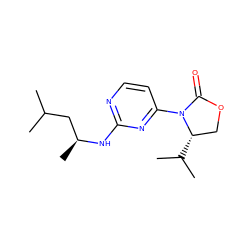 CC(C)C[C@H](C)Nc1nccc(N2C(=O)OC[C@@H]2C(C)C)n1 ZINC000142138617