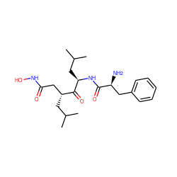 CC(C)C[C@H](CC(=O)NO)C(=O)[C@@H](CC(C)C)NC(=O)[C@@H](N)Cc1ccccc1 ZINC000026187429