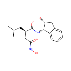 CC(C)C[C@H](CC(=O)NO)C(=O)N[C@H]1c2ccccc2C[C@H]1O ZINC000013864279