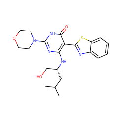 CC(C)C[C@H](CO)Nc1nc(N2CCOCC2)[nH]c(=O)c1-c1nc2ccccc2s1 ZINC001772638122