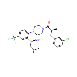 CC(C)C[C@H](N)c1cc(C(F)(F)F)ccc1N1CCN(C(=O)[C@@H](C)Cc2cccc(Cl)c2)CC1 ZINC000036285914