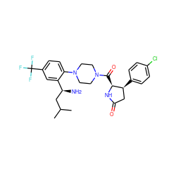 CC(C)C[C@H](N)c1cc(C(F)(F)F)ccc1N1CCN(C(=O)[C@@H]2NC(=O)C[C@@H]2c2ccc(Cl)cc2)CC1 ZINC000029040969