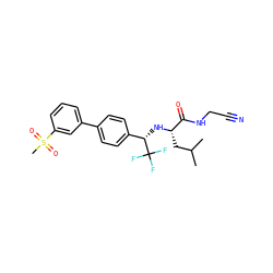 CC(C)C[C@H](N[C@@H](c1ccc(-c2cccc(S(C)(=O)=O)c2)cc1)C(F)(F)F)C(=O)NCC#N ZINC000014971261