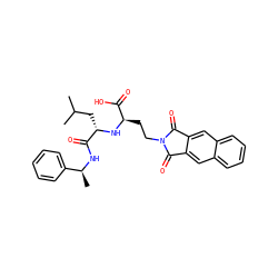 CC(C)C[C@H](N[C@H](CCN1C(=O)c2cc3ccccc3cc2C1=O)C(=O)O)C(=O)N[C@@H](C)c1ccccc1 ZINC000027732930