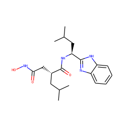 CC(C)C[C@H](NC(=O)[C@@H](CC(=O)NO)CC(C)C)c1nc2ccccc2[nH]1 ZINC000029346805