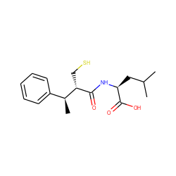 CC(C)C[C@H](NC(=O)[C@@H](CS)[C@@H](C)c1ccccc1)C(=O)O ZINC000013735626