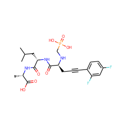 CC(C)C[C@H](NC(=O)[C@H](CC#Cc1ccc(F)cc1F)NCP(=O)(O)O)C(=O)N[C@@H](C)C(=O)O ZINC000013779376