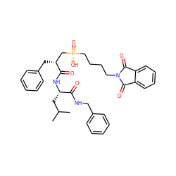 CC(C)C[C@H](NC(=O)[C@H](Cc1ccccc1)C[P@](=O)(O)CCCCN1C(=O)c2ccccc2C1=O)C(=O)NCc1ccccc1 ZINC000026991781