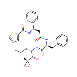 CC(C)C[C@H](NC(=O)[C@H](Cc1ccccc1)NC(=O)C[C@@H](NC(=O)c1cccs1)c1ccccc1)C(=O)[C@@]1(C)CO1 ZINC000169344509