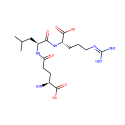 CC(C)C[C@H](NC(=O)CC[C@H](N)C(=O)O)C(=O)N[C@@H](CCCN=C(N)N)C(=O)O ZINC000013648976