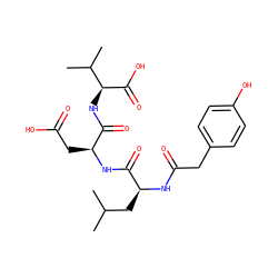 CC(C)C[C@H](NC(=O)Cc1ccc(O)cc1)C(=O)N[C@@H](CC(=O)O)C(=O)N[C@H](C(=O)O)C(C)C ZINC000013795314