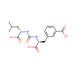 CC(C)C[C@H](NC(=O)N[C@@H](Cc1cccc(C(=O)O)c1)C(=O)O)C(=O)O ZINC000045352891