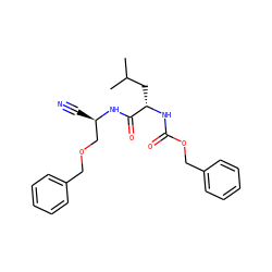 CC(C)C[C@H](NC(=O)OCc1ccccc1)C(=O)N[C@H](C#N)COCc1ccccc1 ZINC000014972168