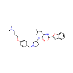 CC(C)C[C@H](NC(=O)c1cc2ccccc2o1)C(=O)N[C@@H]1CCN(Cc2ccc(OCCCN(C)C)cc2)C1 ZINC000028476314