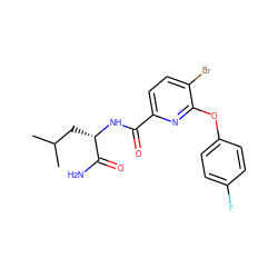 CC(C)C[C@H](NC(=O)c1ccc(Br)c(Oc2ccc(F)cc2)n1)C(N)=O ZINC000207734564