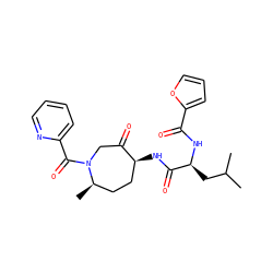 CC(C)C[C@H](NC(=O)c1ccco1)C(=O)N[C@H]1CC[C@@H](C)N(C(=O)c2ccccn2)CC1=O ZINC000072176225