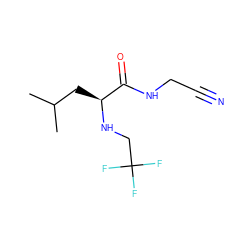 CC(C)C[C@H](NCC(F)(F)F)C(=O)NCC#N ZINC000014971204