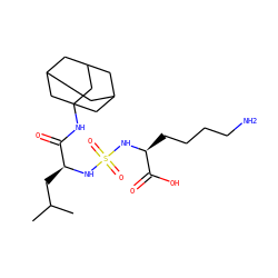 CC(C)C[C@H](NS(=O)(=O)N[C@@H](CCCCN)C(=O)O)C(=O)NC12CC3CC(CC(C3)C1)C2 ZINC001772610128