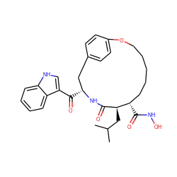 CC(C)C[C@H]1C(=O)N[C@H](C(=O)c2c[nH]c3ccccc23)Cc2ccc(cc2)OCCCCC[C@@H]1C(=O)NO ZINC000026972964