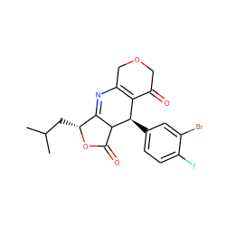 CC(C)C[C@H]1OC(=O)C2C1=NC1=C(C(=O)COC1)[C@H]2c1ccc(F)c(Br)c1 ZINC000040766994