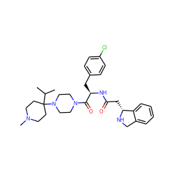 CC(C)C1(N2CCN(C(=O)[C@@H](Cc3ccc(Cl)cc3)NC(=O)C[C@H]3NCc4ccccc43)CC2)CCN(C)CC1 ZINC000036285203