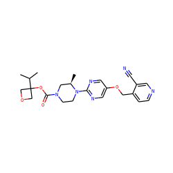 CC(C)C1(OC(=O)N2CCN(c3ncc(OCc4ccncc4C#N)cn3)[C@H](C)C2)COC1 ZINC000169322366