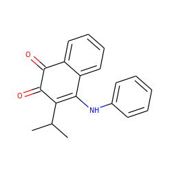 CC(C)C1=C(Nc2ccccc2)c2ccccc2C(=O)C1=O ZINC000101038624