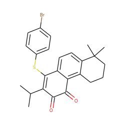 CC(C)C1=C(Sc2ccc(Br)cc2)c2ccc3c(c2C(=O)C1=O)CCCC3(C)C ZINC000028571978