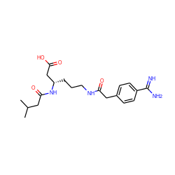 CC(C)CC(=O)N[C@@H](CCCNC(=O)Cc1ccc(C(=N)N)cc1)CC(=O)O ZINC000003796653