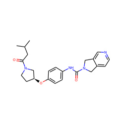 CC(C)CC(=O)N1CC[C@H](Oc2ccc(NC(=O)N3Cc4ccncc4C3)cc2)C1 ZINC000166023249