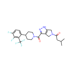 CC(C)CC(=O)N1Cc2[nH]nc(C(=O)N3CCC(c4ccc(F)c(F)c4C(F)(F)F)CC3)c2C1 ZINC001772610081