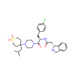 CC(C)CC1(N2CCN(C(=O)[C@@H](Cc3ccc(Cl)cc3)NC(=O)C[C@H]3NCc4ccccc43)CC2)CCS(=O)(=O)CC1 ZINC000084589090