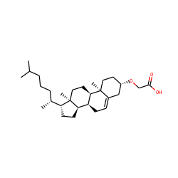 CC(C)CCC[C@@H](C)[C@H]1CC[C@@H]2[C@@H]3CC=C4C[C@@H](OCC(=O)O)CC[C@]4(C)[C@@H]3CC[C@@]21C ZINC000028458391