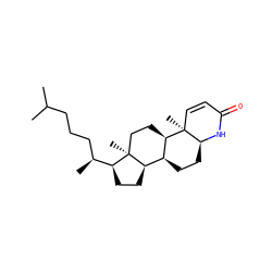 CC(C)CCC[C@H](C)[C@@H]1CC[C@@H]2[C@@H]3CC[C@@H]4NC(=O)C=C[C@]4(C)[C@@H]3CC[C@]12C ZINC000027214410